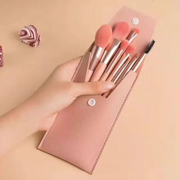 8 Pcs Makeup Brushes Set with Pouch Professional Cosmetic Brush Kit