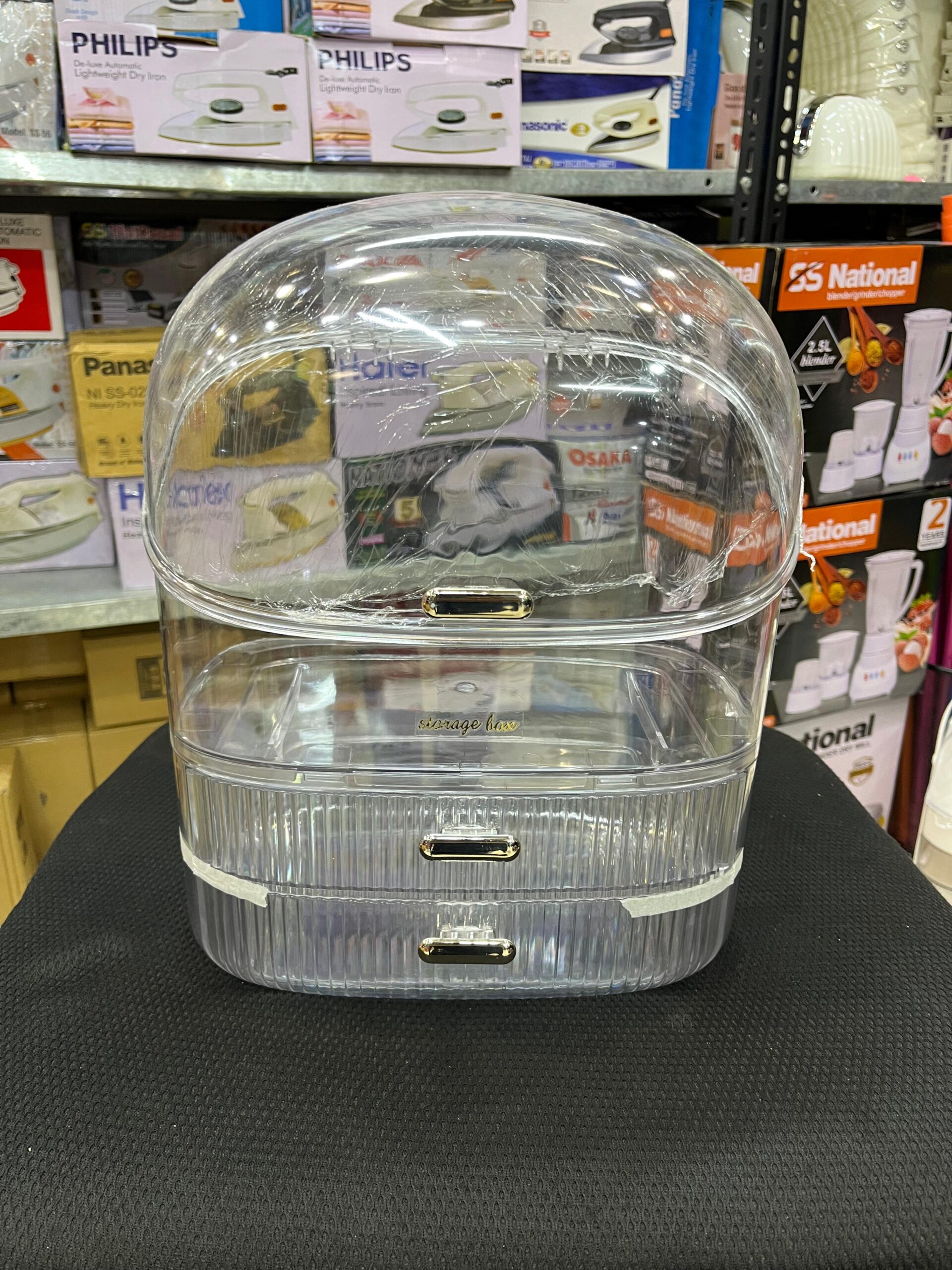 WhatsApp Image 2026-01-18 at 22.51.41 Luxury Acrylic Large Capacity Dressing Table Organizer Box for Makeup & Skincare - Image 1