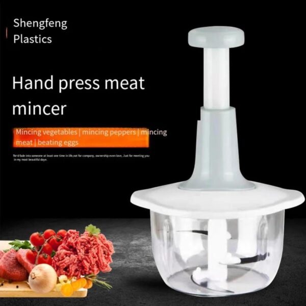 Manual Hand Push Chopper 2L – Multifunctional Vegetable & Meat Grinder for Kitchen