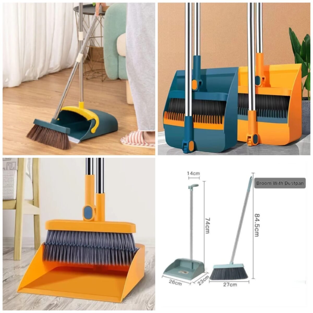 Attachable Broom with Dustpan for Easy Floor Cleaning - traderz.pk