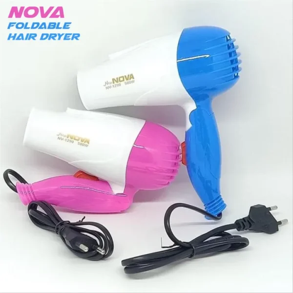 Nova 1000W Mini Foldable Hair Dryer – Portable & Travel-Friendly