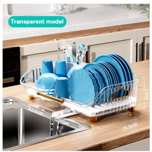 Acrylic Dish Rack Drainer Stand Kitchen Plate and Cup Organizer Holder