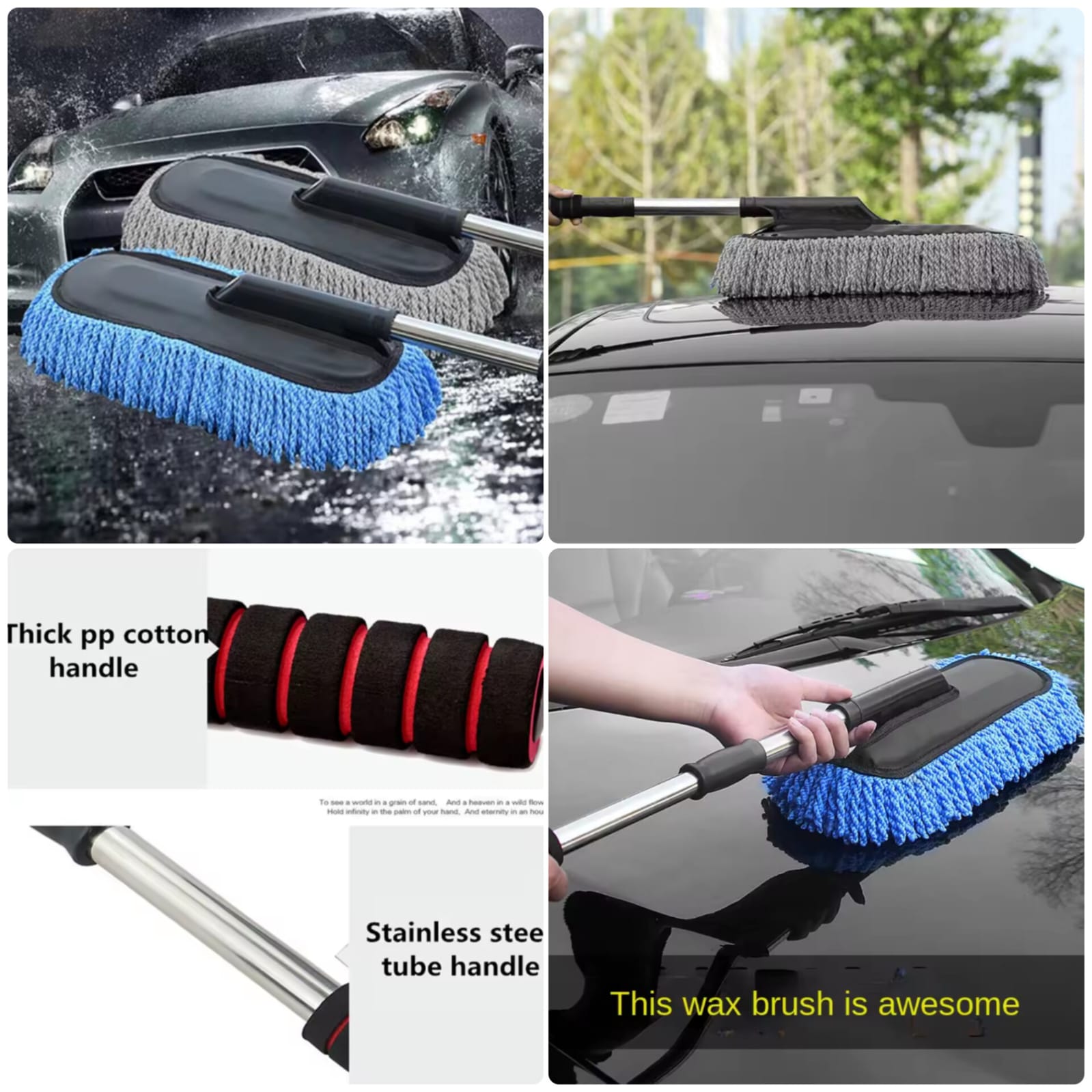 WhatsApp Image 2026-02-13 at 9.26.19 PM Adjustable Car Cleaning Mop with Telescopic Handle and Microfiber Brush - Image 1
